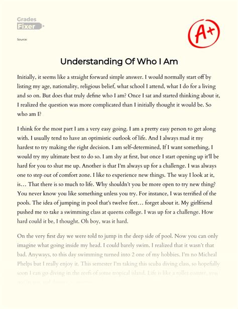 Who Am I Essay .